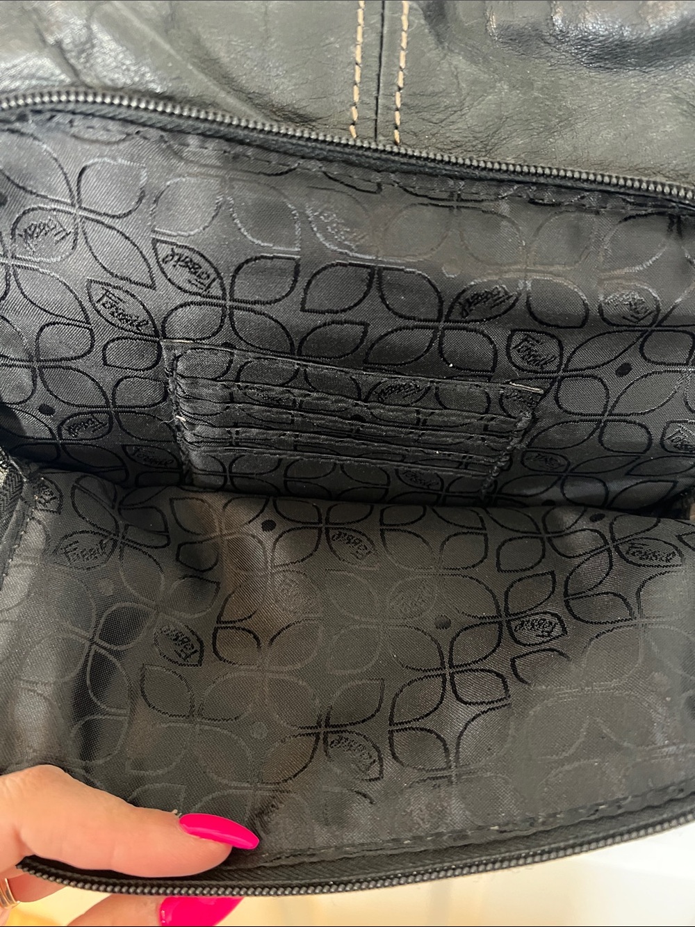 Fossil Black Leather Crossbody Bag - Picture 5 of 12